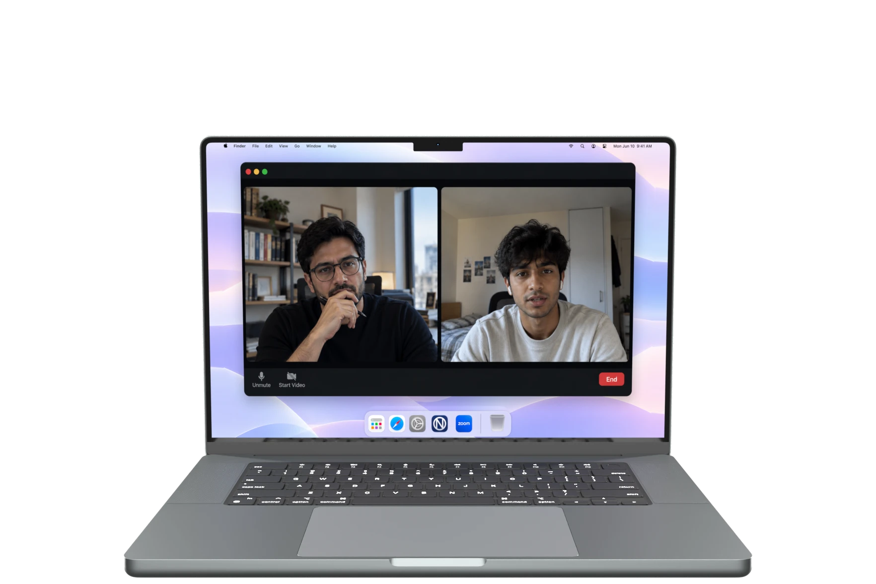 Natively open on a MacBook, answering a live meeting question